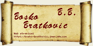 Boško Bratković vizit kartica